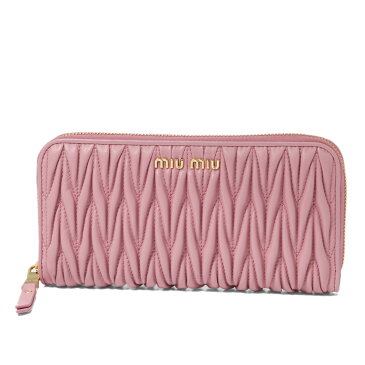 ミュウ ミュウ MIU MIU 財布 レディース 5ML506 N88 F0028 ラウンドファスナー長財布 MATELASSE ROSA ピンク