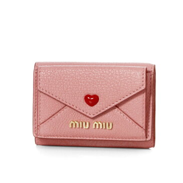 ミュウ ミュウ MIU MIU 財布 レディース 5MH021 2BC3 F0028 三つ折り財布 MADRAS LOVE ROSA ピンク