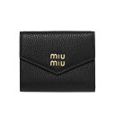 ミュウ ミュウ MIU MIU 財布 レディース 5MH040 2DT7 F0002 三つ折り財布 VIT.DAINO NERO ブラック