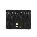 ミュウミュウ 二つ折り財布 ミュウ ミュウ MIU MIU 財布 レディース 5MV204 2FPP F0002 二つ折り財布 MATELASSE MIU NERO ブラック