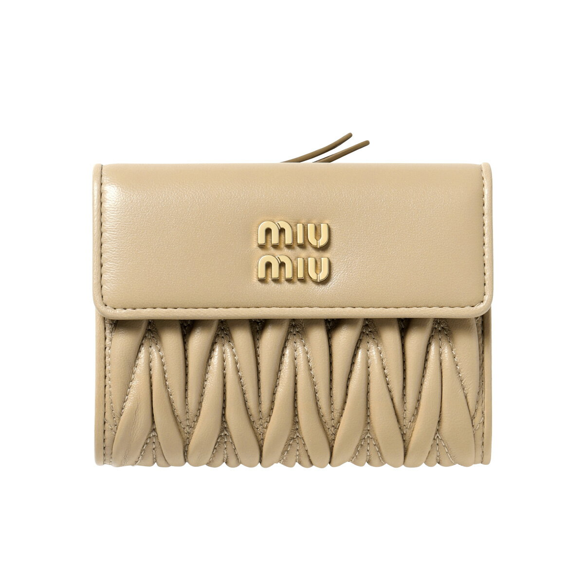 ミュウ ミュウ MIU MIU 二つ折り財布 レディース 5ML002 2FPP F0036 MATELASSE マテラッセ SABBIA ベージュ