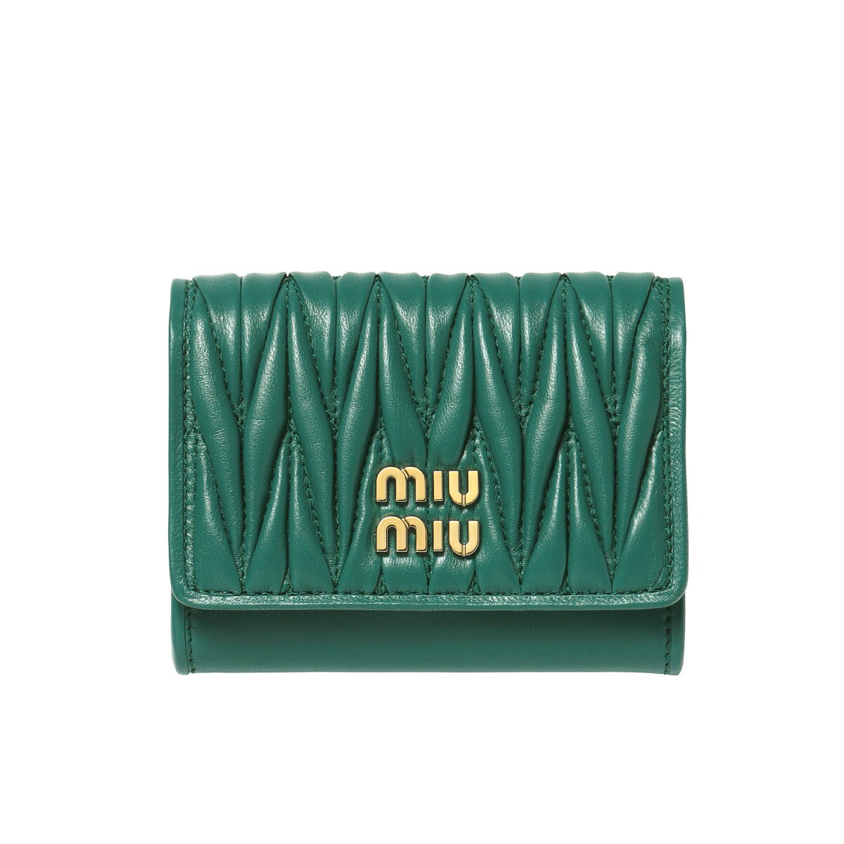 ミュウ ミュウ MIU MIU カードケース レディース 5MC104 2FPP F0K41 MATELASSE マテラッセ LAGUNA グリーン