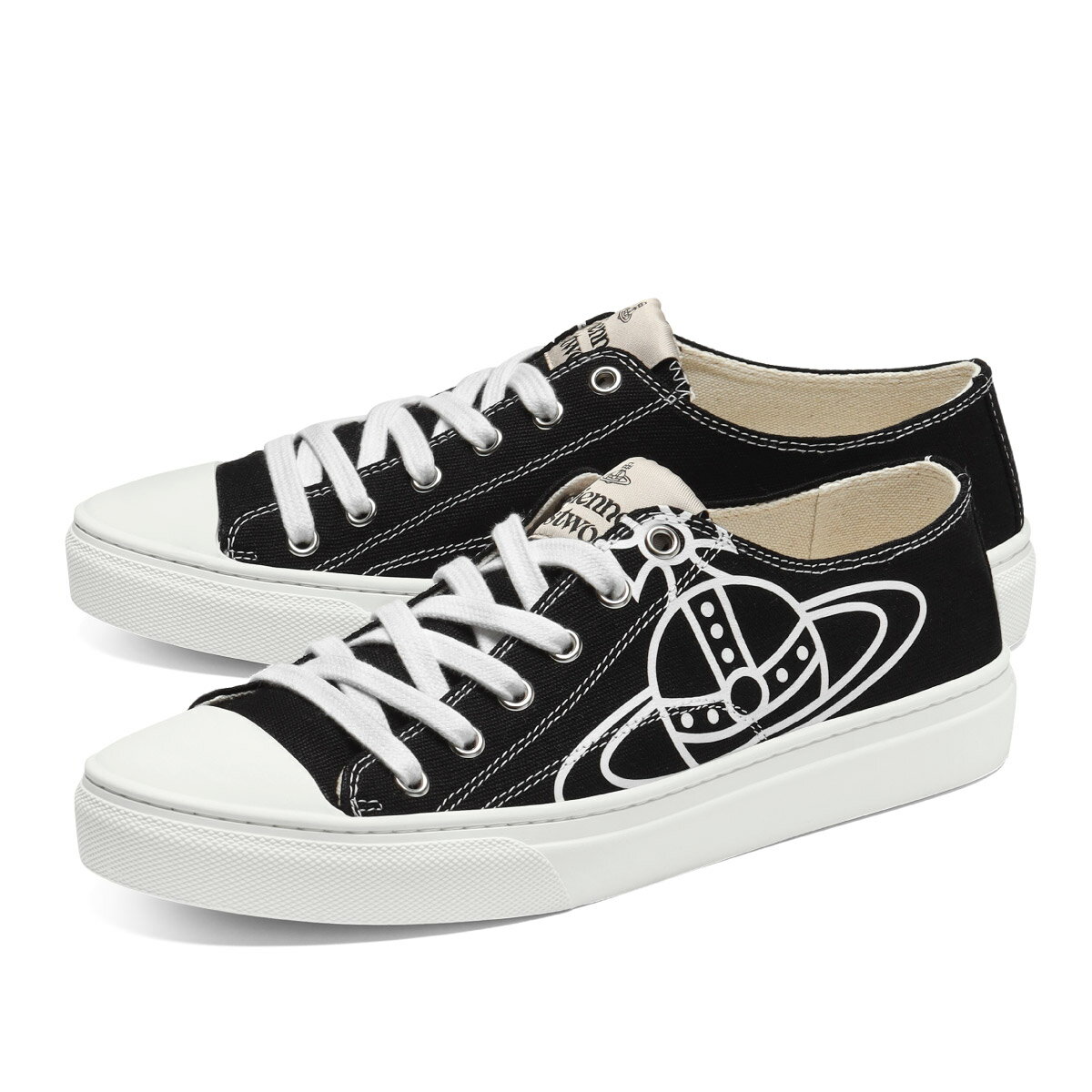 ヴィヴィアン ウエストウッド Vivienne Westwood スニーカー メンズ 75020005M W0004 N401 PLIMSOLL LOW TOP プリムソル ロウ トップ ロゴ BLACK ブラック