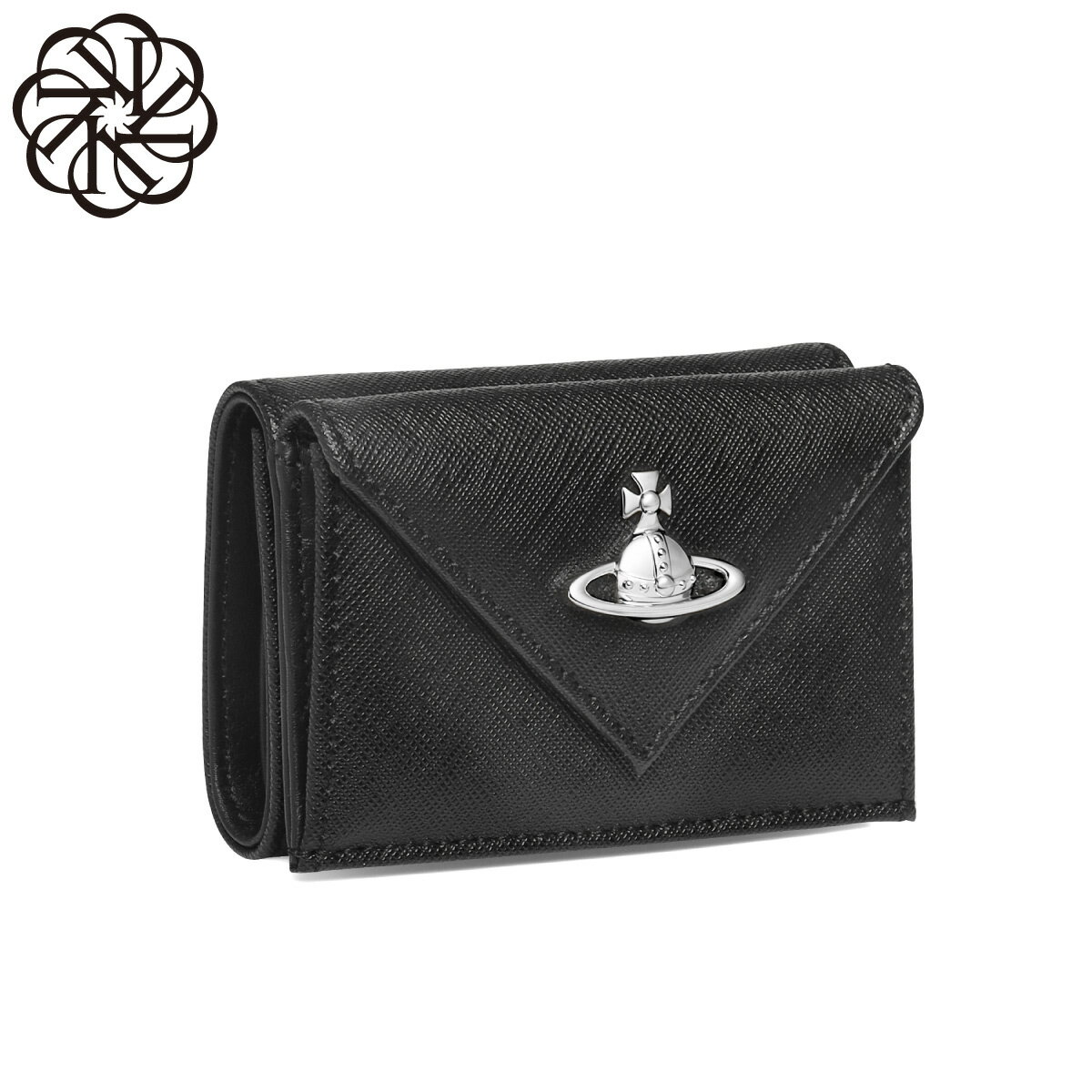Rakuten - ヴィヴィアンウエストウッド VIVIENNE WESTWOOD ENVELOPE BILLFOLD 三つ折り財布 レディース 5115002EW S0021 N401 SAFFIANO サフィアーノ BLACK ブラック