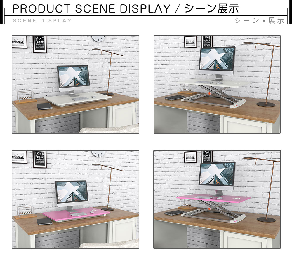 【送料無料】VM-SD15-PB 高品質の値 テクスチャ テレスコピック調節可能 折りたたみ式ノートパソコンスタンド ベッドテーブル ローテーブル 机上台 高さ 角度調節可能 多機能 パソコンデスク 省スペース デスク 折りたたみ キャスター付き PCラック パソコンテーブル