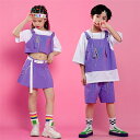 キッズダンス衣装 セットアップ ヒップホップ ダンス衣装 へそ出し 重ね着風 hiphop 女の子 男の子 ダンス衣装 ヒップホップ ダンスtシャツ ストリート B系 k-pop 原宿 jazz ダンスウェア ジュニア オシャレ 発表会