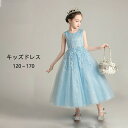 女の子ドレス キッズドレス 子供ドレス 夏ドレス 子どもドレス 誕生日 パーティー 服 お祝い 卒園式 卒業式 入園式 入学式 超可愛いドレス お姫様 プリンセスドレス 2color ブルー ホワイト 120 130 140 150 160 170(4)