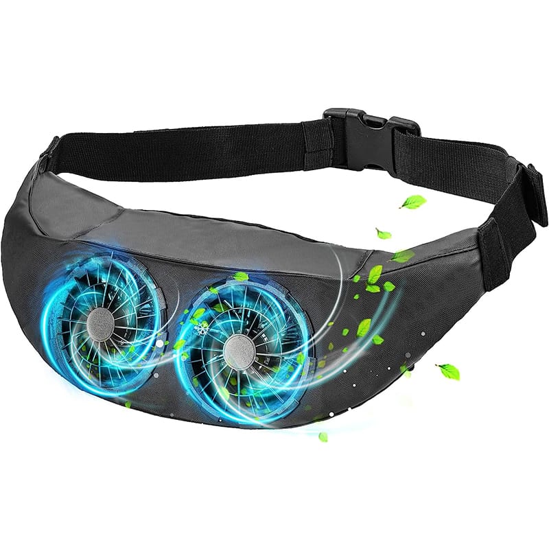 空調ファン 空調ウエストポーチ ウエストポーチファン USB給電 腰掛けファン ベルト式ファン 3段階調節..