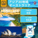 【GW5 OFF！】 eSIM アジア30地域 と オーストラリア 8日間 6GB高速 データ通信専用 中国 日本 韓国 フィリピン 台湾 香港 マカオ シンガポール マレーシア カタール ベトナム グアム島 インドネシア 印度 プリペイドeSIM RメッセージにてQRコード送信(順次発送) simカード