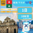 【楽天ランキング1位】【最低40円可能】eSIM 1日間 1GB/日 香港 マカオ HongKong Macao 超高速 メール納品 simカード 留学 出張神...