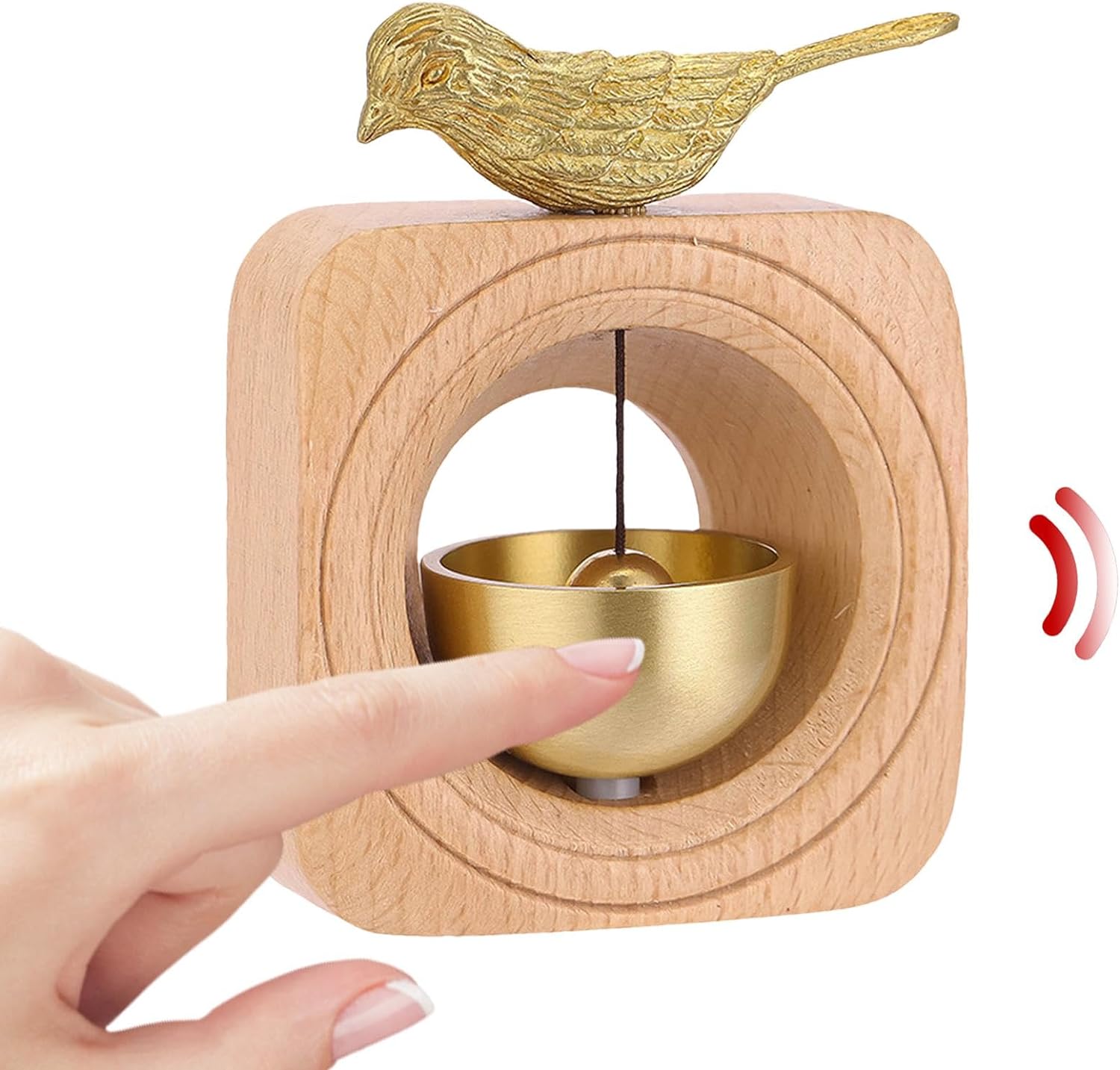 【楽天スーパーSALE10%OFF】木製ドアベルチャイム、店主のドア開閉用ベル | 磁気木製真鍮ドアベル | ド..