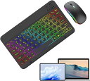 【楽天スーパーSALE10%OFF】ワイヤレスキーボードとマウスバックライト付き、2つのライトモード付き7色キーボード、スリムポータブルコンピュータキーボード、...