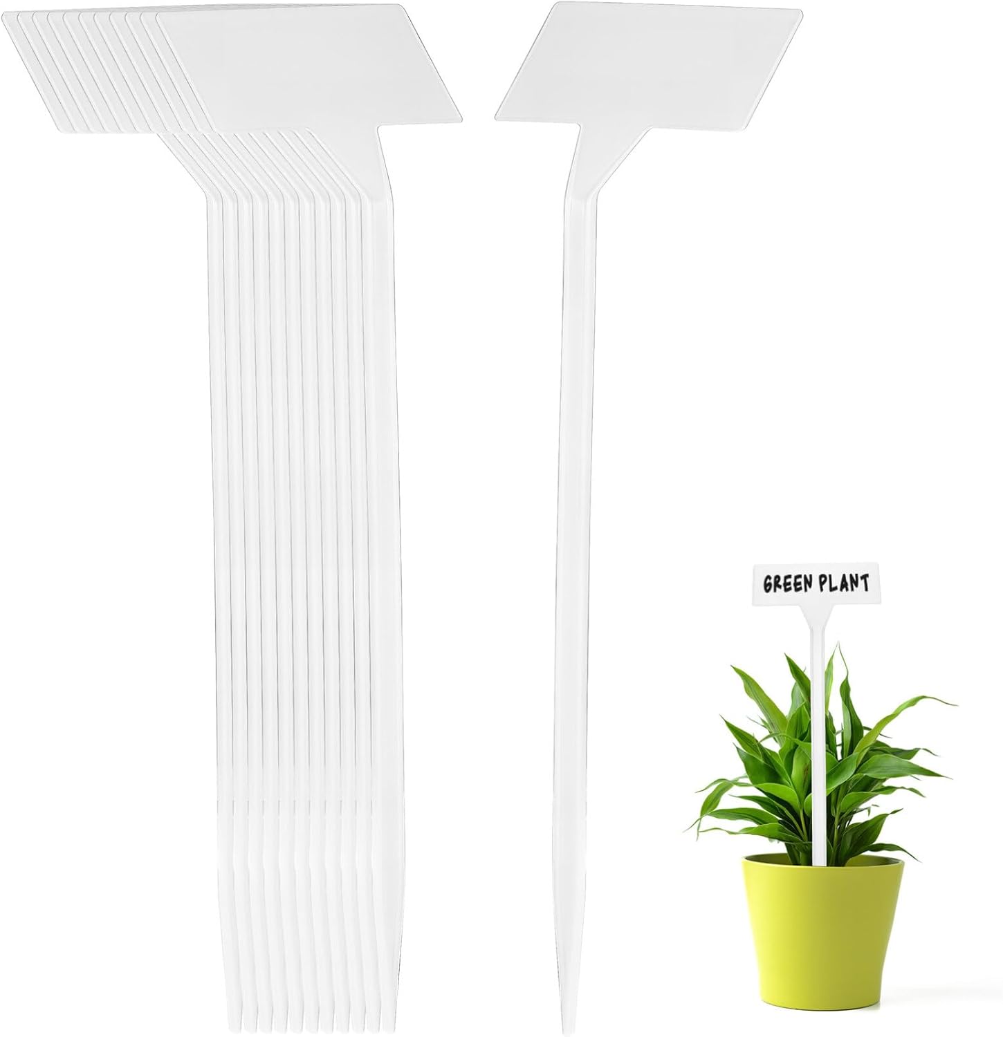 100枚入 園芸ラベル 植物ラベル 園芸用ラベル T型 プラスチック素材 耐久性 軽量 盆栽タグ 植物用タグ ..