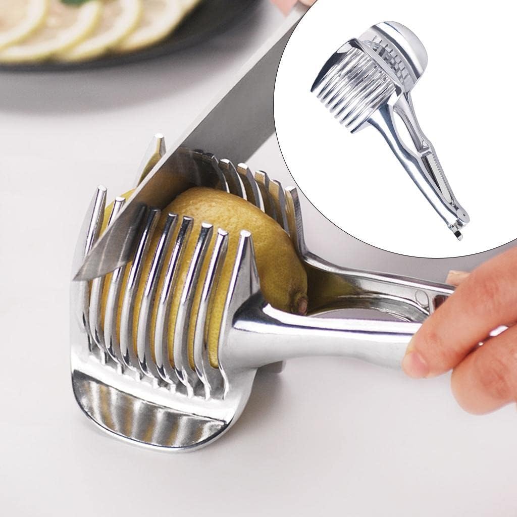 レモンスライサー トマトカッター フルーツスライサー ハンドル付き 簡単操作 衛生的で洗いやすい コン..