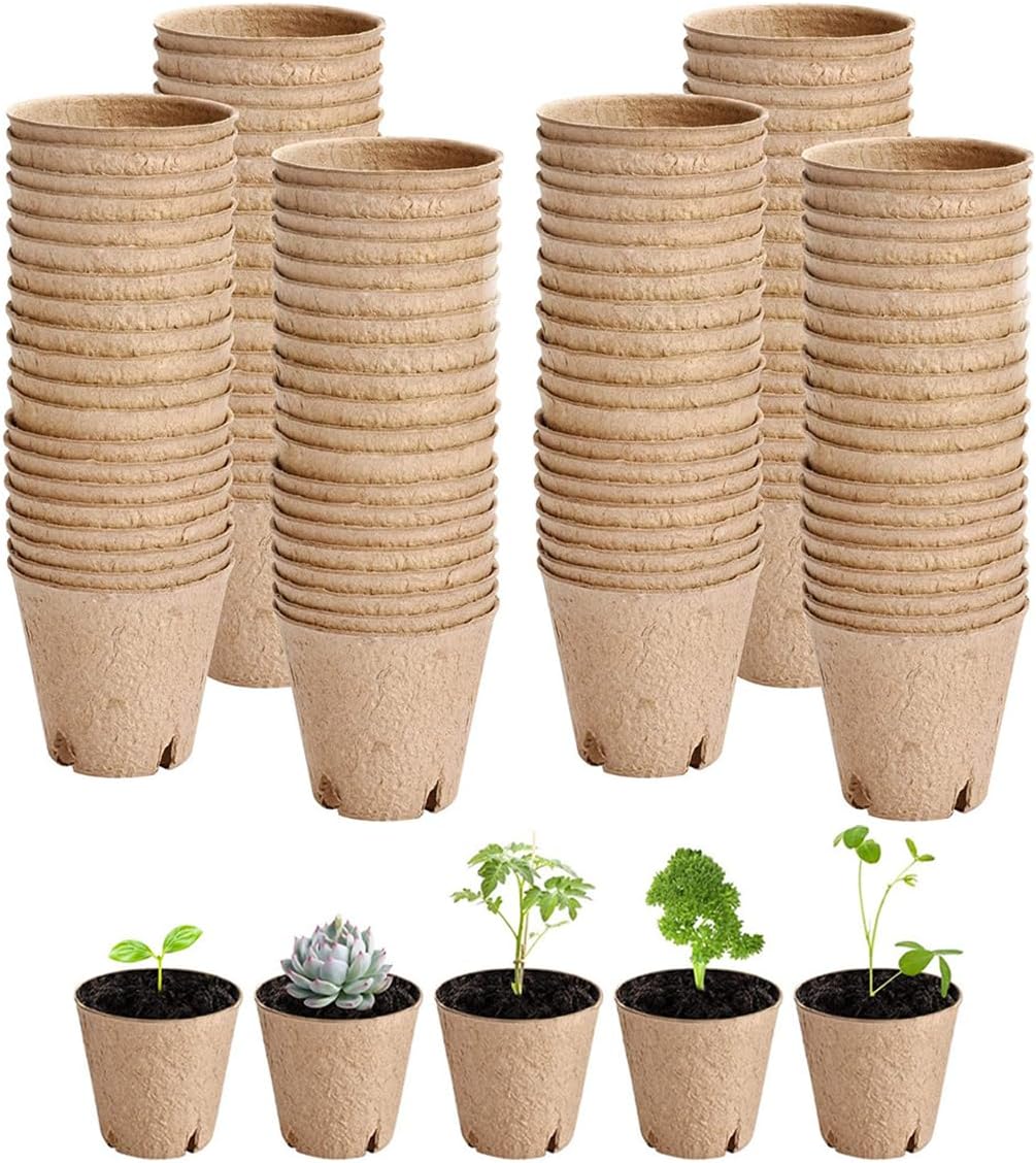 100個セット 育苗ポット 紙 紙植木鉢 育苗箱 泥炭ポット 分解性 通気孔の設計 種まき 植物栽培 野菜栽..