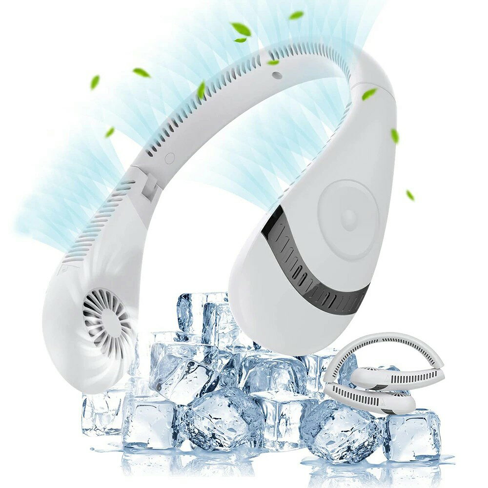 ネッククーラー 5000mAh ハンギングネックファン ネッククーラー ネックファン ポータブルファン インスタント冷却および熱ストローク防止 3速風量調整 静かな設計 最新の冷却タイプ 折りたたみタイプ 自由角度調整可能 タイプ-C充電式 ハイキング