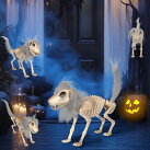 スケルトンドッグ 不気味なハロウィーンの装飾のためのリアルな動物モデル|庭 芝生 ポーチ 庭 パティオ お化け屋敷 お祝いのシーン 季節の髪の毛 庭 パティオ お化け屋敷 季節の柔軟な頭蓋骨の置物