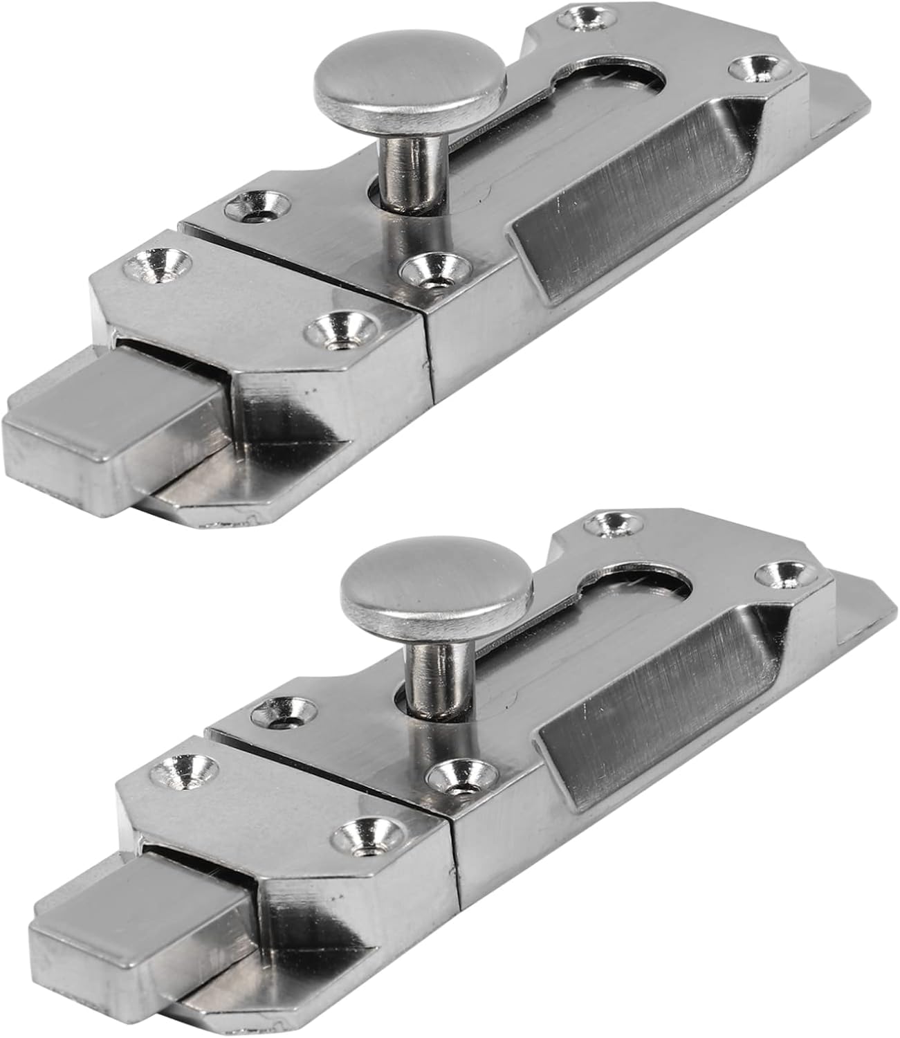 2個亜合製 ドアラッチ スライドロック バレルボルト ロック セキュリティ用 窓やガレージ扉に適用