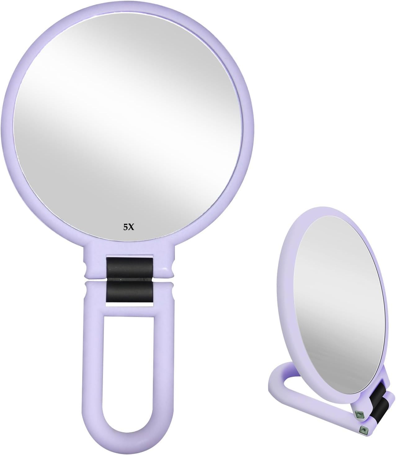 両面デスクトップ化粧鏡、片面5倍拡大鏡付き、360°回転おしゃれミラー