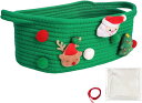 ロープバスケット 収納用 | クリスマス編み込みロープバスケット ハンドル付き - おもちゃ収納ビン キッチン プレイルーム クローゼット 寝室 浴室 居間 子...