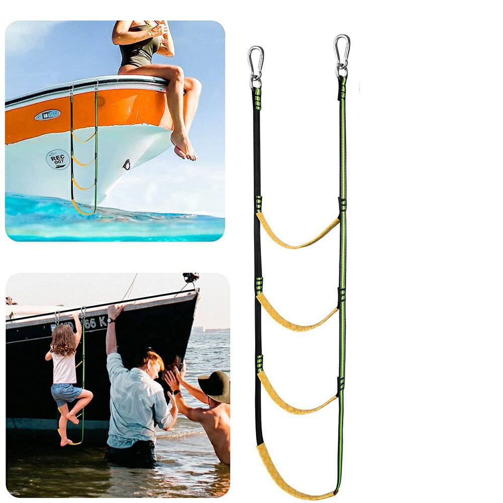ボートロープ 梯子 はしご ポータブル 搭乗はしご ボート カヤック モーターボート カヌー ヨット用 釣りロープはしご 4ステップ