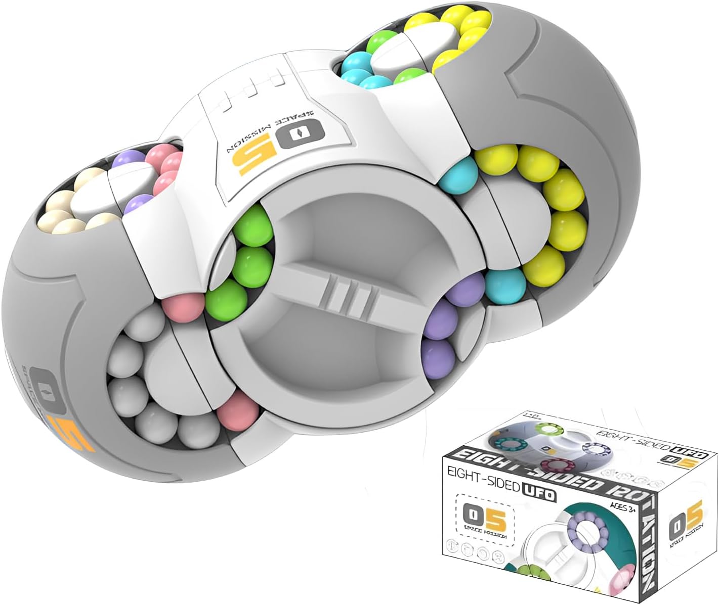 マジックビーンズ　 男の子 女の子 おもちゃ 3歳　色合わせ　無限キューブ 3Dパズル 知育玩具 指先運動 ストレス解消おもちゃ 高齢者も (グレー1点)