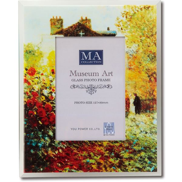 ユーパワー 名画ガラスフォトフレーム モネ「庭園のアーチスト」 インテリア・収納 家具 インテリア・..