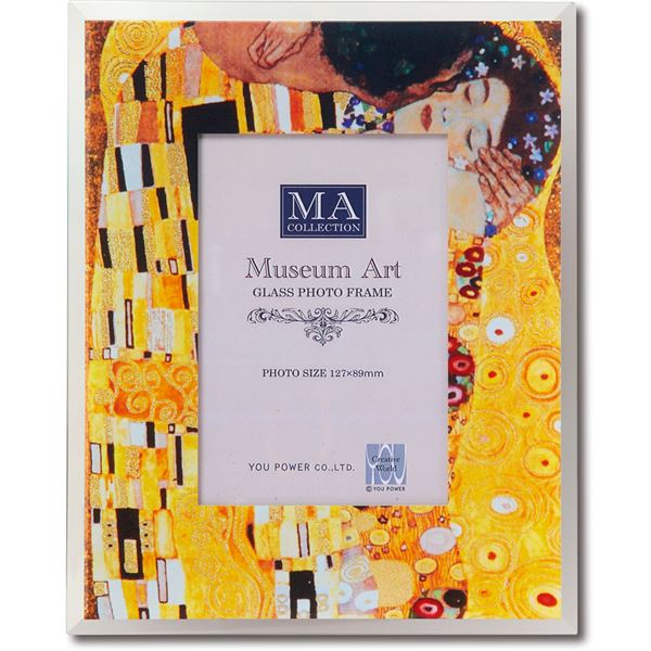 ユーパワー 名画ガラスフォトフレーム クリムト「ザ・キス」 インテリア・収納 家具 インテリア・家具 ..