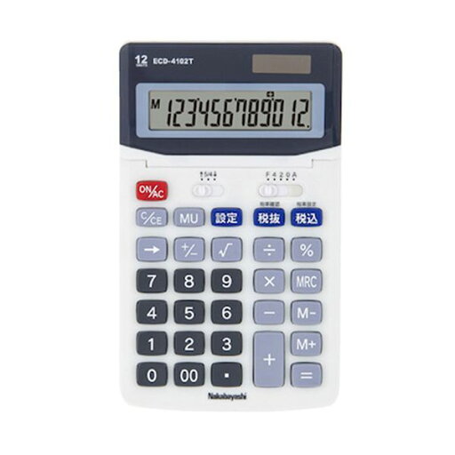 ナカバヤシ 電卓デスクトップスタンダードM ライトグレー ECD-4102TLG ナカバヤシ 電卓デスクトップスタンダードM ライトグレー ECD-4102TLG