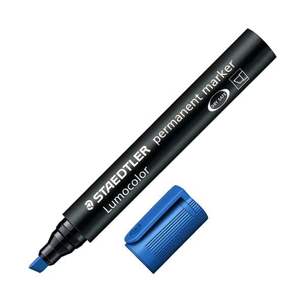 ステッドラー ステッドラー 油性マーカー ルモカラー太書き斧型 B(2.0~5.0mm) ブルー 350-3 1セット(10本) 文具 オフィス用品 ペン 万年筆