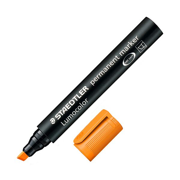 ステッドラー ステッドラー 油性マーカー ルモカラー太書き斧型 B(2.0~5.0mm) オレンジ 350-4 1セット(10本) 文具 オフィス用品 ペン 万年筆