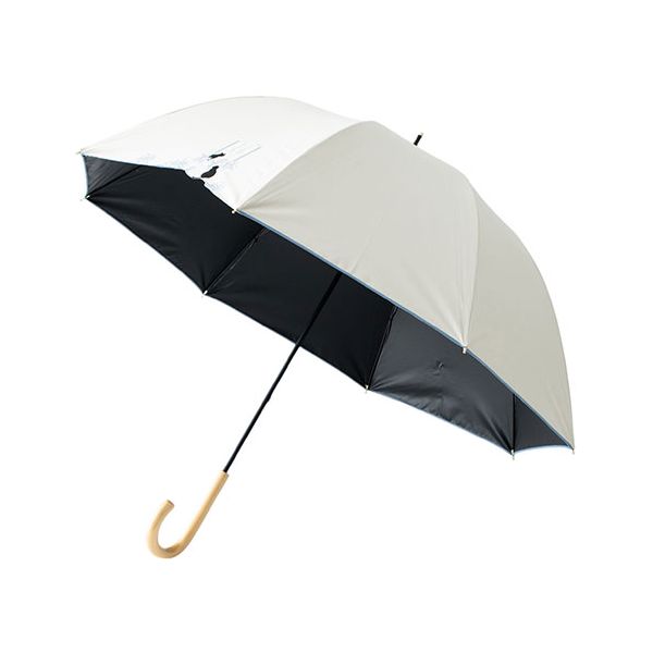 三国 MKN 遮光&遮熱 黒コーティング傘 55cm手開き 窓辺の猫 スカラ刺繍 オフホワイト S1519201 傘 折りたたみ傘