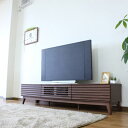 テレビ台 テレビボード 約幅176.5×奥行42.5×高さ38cm ブラウン ルーバー 脚付き リビング ダイニング インテリア家具(3)