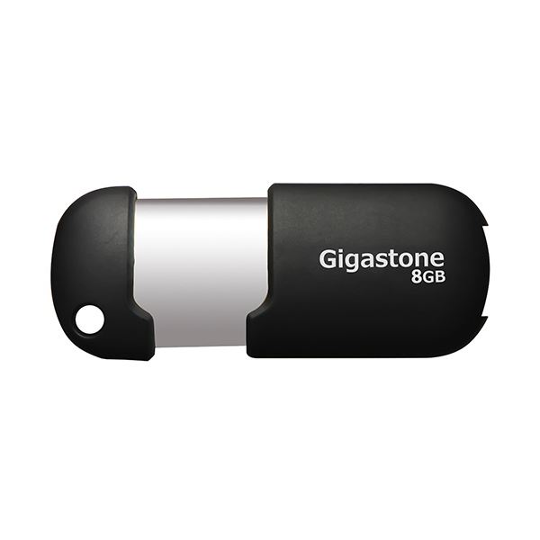 GigastoneUSB2.0フラッシュメモリ スライド式 8GB ブラック / シルバー GJU28GSLJ 1個 【×5セット】 【お徳用 まとめ買い お買い得 業務用 割引 セット販売】