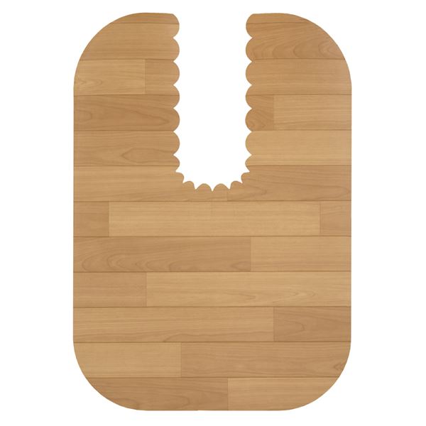 【3個セット】 サンコー おくだけ吸着 拭ける トイレマット ロング(ウッド) ベージュ KV-17 【 セット販売 まとめ買い 割引 】