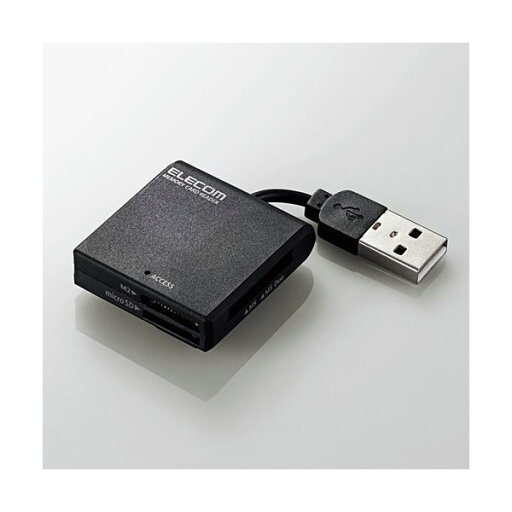 エレコムUSB2.0 / 1.1 ケーブル固定メモリカードリーダ / 43+5メディア ブラック MR-K009BK 1個 エレコムUSB2.0 / 1.1 ケーブル固定メモリカードリーダ / 43+5メディア ブラック MR-K009BK 1個