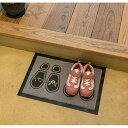 玄関マット 靴置きマット 約30×45cm 子供用 あしあとタイプ 二人用 表地 ナイロン100% 裏地 ゴム 泥落とし 砂落とし