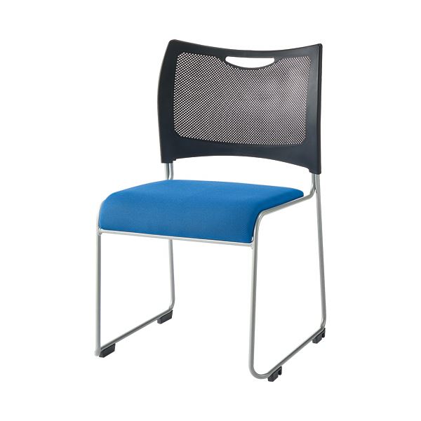 アイリスチトセ スタッキングチェア ブラック / ブルー MCX-02DM-F 1脚 インテリア 家具 スタッキングチェア 【椅子 チェアー 業務用 PC オフィス オフィスチェアー チェア 会議室 PCチェアー】