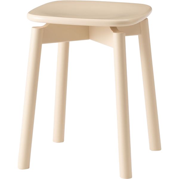 スツール アイボリー 天然木 約W34.8×D34.8×H45cm インテリア・収納 家具 インテリア・家具 椅子 スツ..