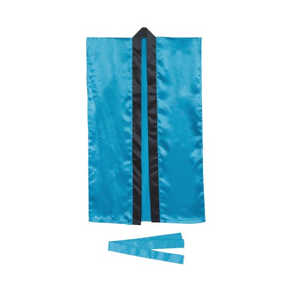 サテンロングハッピ Sサイズ 青 【×5セット】 【お徳用 まとめ買い お買い得 業務用 割引 セット販売】