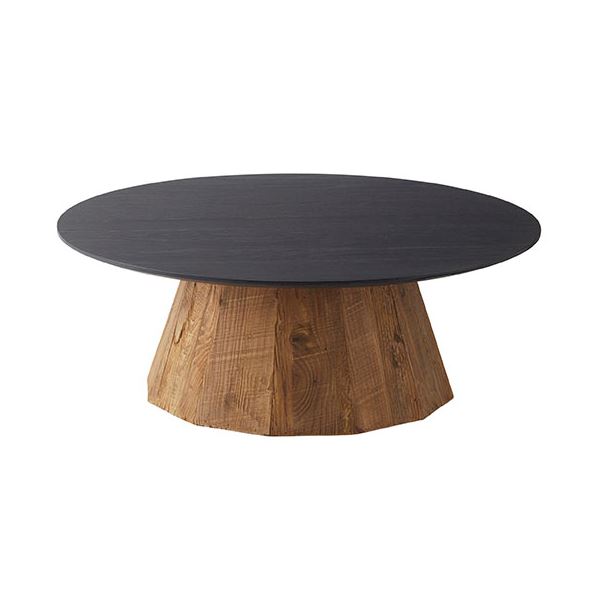 ラウンドテーブルL ブラック 約幅90cm 完成品 インテリア 家具 テーブル センターテーブル 木製 天然木