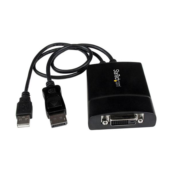 StarTech.com DisplayPort-DVIデュアルリンク アクティブ変換アダプタ 37cm オス / メス2560×1600対応 ブラック DP2DVID2 1個