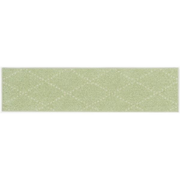 キッチンマット 約幅45×長さ180cm グリーン 日本製 洗える 防ダニ加工 滑り止め 床暖房対応 台所 ポント スミノエ【代引不可】