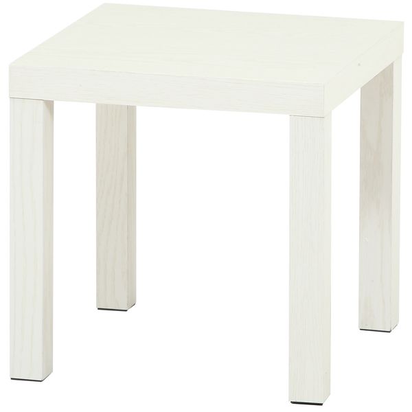 キューブテーブル 約40×40cm ホワイトウォッシュ 組立品【代引不可】