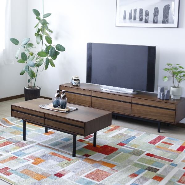 センターテーブル （ウォルナット） 幅約100cm [完成品 / 脚のみ取付］ インテリア・収納 家具 インテ..