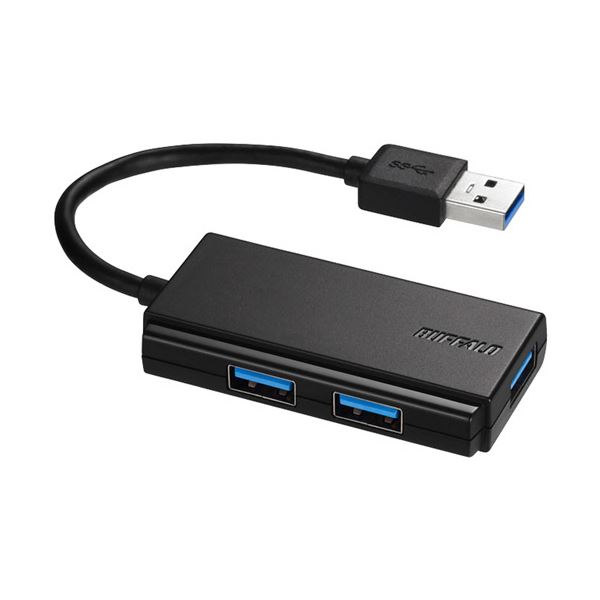 バッファロー USB3.0バスパワーハブ 3ポート ブラック BSH3U100U3BKZ 1個 持ち運びに便利なコンパクトモデルデジタル家電 家電 パソコン・周辺機器 ハブ