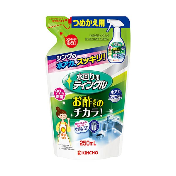 大日本除蟲菊KINCHO 水回り用ティンクル 防臭プラス つめかえ用 250ml 1個 【×5セット】 【お徳用 まとめ買い お買い得 業務用 割引 セット販売】 （ 掃除用品 日用消耗品 キッチン用洗剤 洗剤・柔軟剤・クリーナー キッチン 台所用洗剤 お掃除 ）