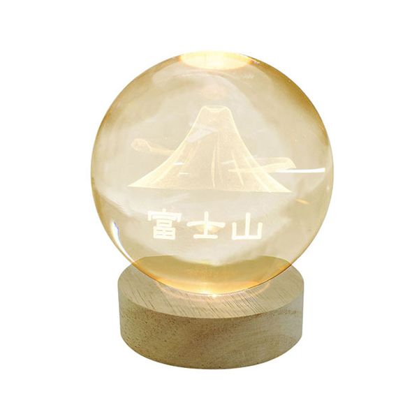 日本トラストテクノロジー 3Dアート彫刻 クリスタルボールライト 富士山 電球色 CRYBALL-FUJI-WA イン..