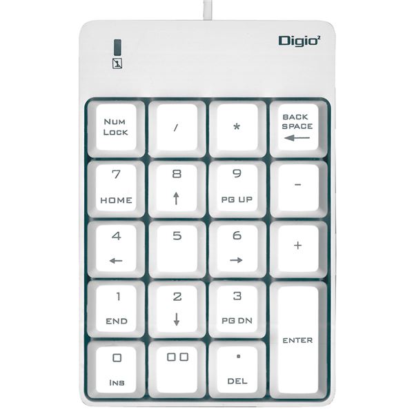 Digio2 有線 USB シンプルテンキーボード ホワイト TNK-SU234W すぐに使えるシンプルUSBテンキー。デジタル家電 家電 パソコン・周辺機器 キーボード・テンキー