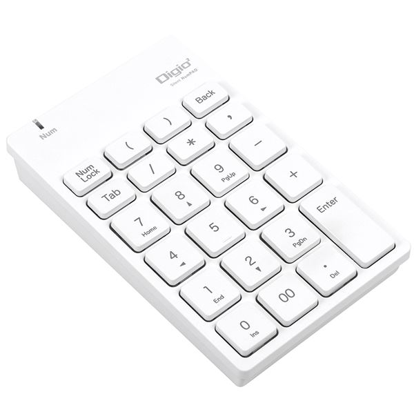 Digio2 無線 静音テンキーボード ホワイト TNK-SR227NW 周囲を気にせず作業できる静音テンキー。デジタル家電 家電 パソコン・周辺機器 キーボード・テンキー